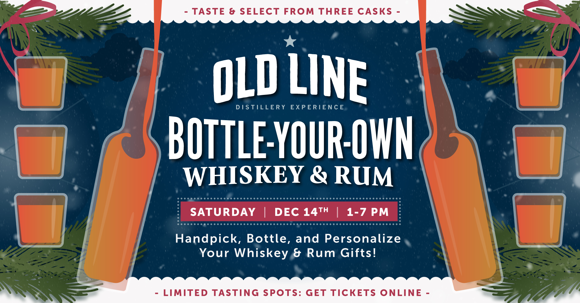 Old Line Holiday Bottle Your Own Whiskey and Rum